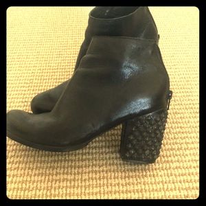Colleen Cordero black leather studded boots